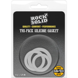 RockSolid by Doc Johnson Lot de 3 Cockrings Tri-Pack Gasket Transparents